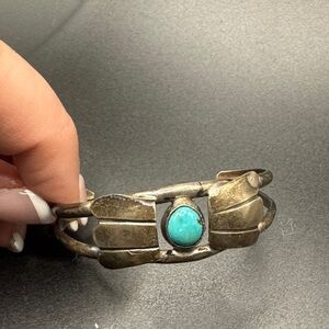 Sterling Silver Native American Turquoise Wing Cuff Bracelet